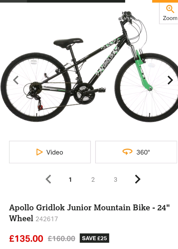 apollo gridlok junior mountain bike